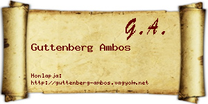 Guttenberg Ambos névjegykártya